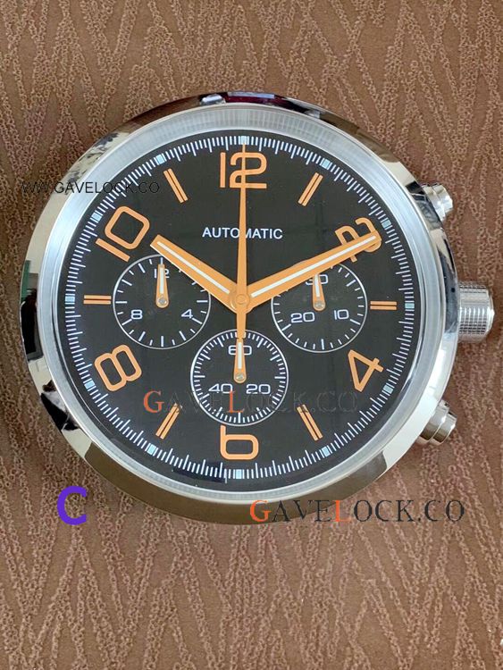 Copy Montblanc Timewalker Chrono Wall Clock 33cm - Silver and Black